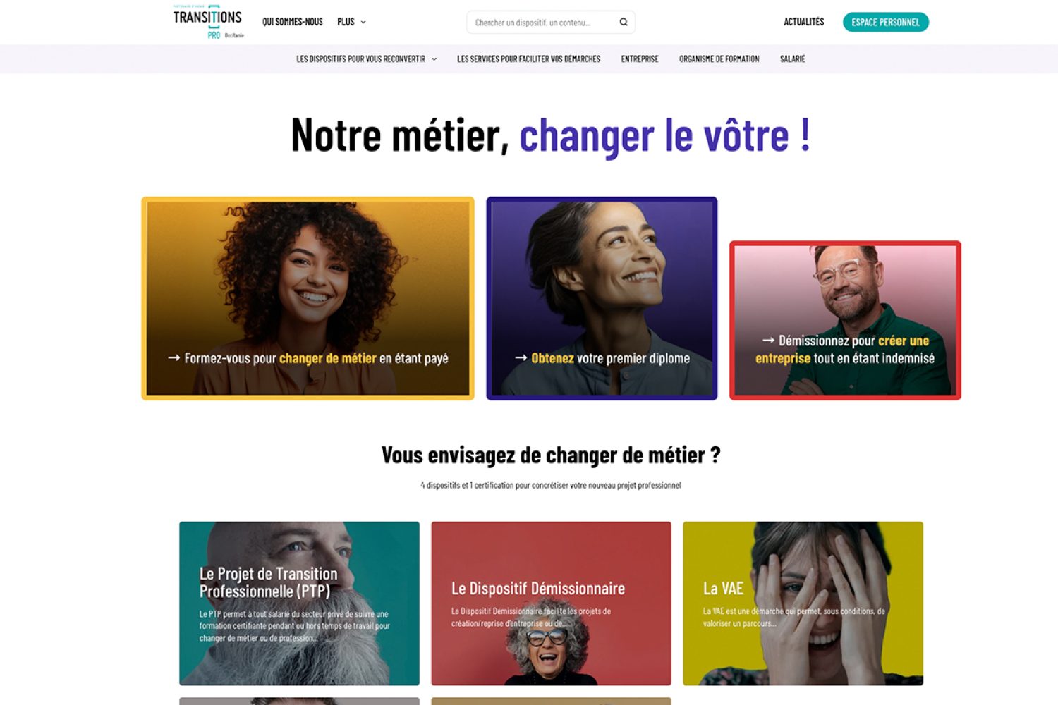 Transitions Pro Occitanie : reconversion, PTP et démissionnaire